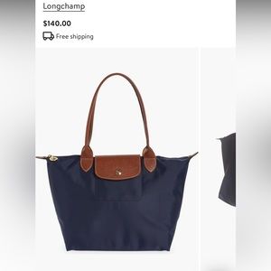 Navy blue medium longchamp bag